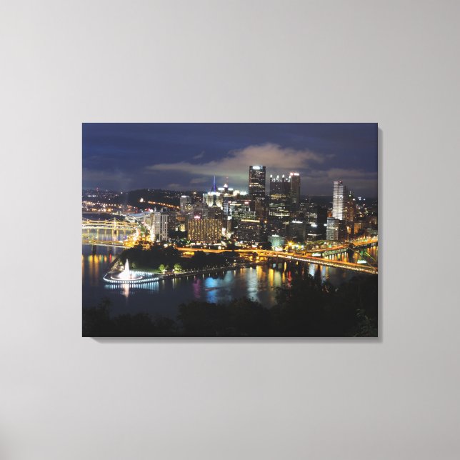 Toile Pittsburgh Skyline sur Dusk Canvas (Recto)