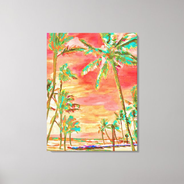Toile PixDezines Beach/Hawaii/Bay/Coral/Turquoise (Recto)