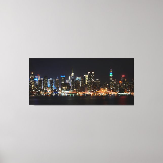 Toile PixDezines NYC Skyline/Manhattan/Night Lights (Recto)