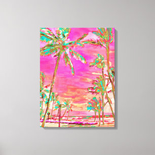 Toile PixDezines Plage/Hawaii/Baie/Rose/Teal