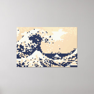 Toile Pixel Tsunami 8 bits Pixel Art