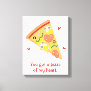Toile Pizza de mon Cœur, Mignonnes Blagues d'Amour