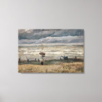 Plage à Scheveningen dans Stormy Météo