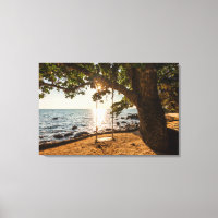 Plage au coucher du soleil