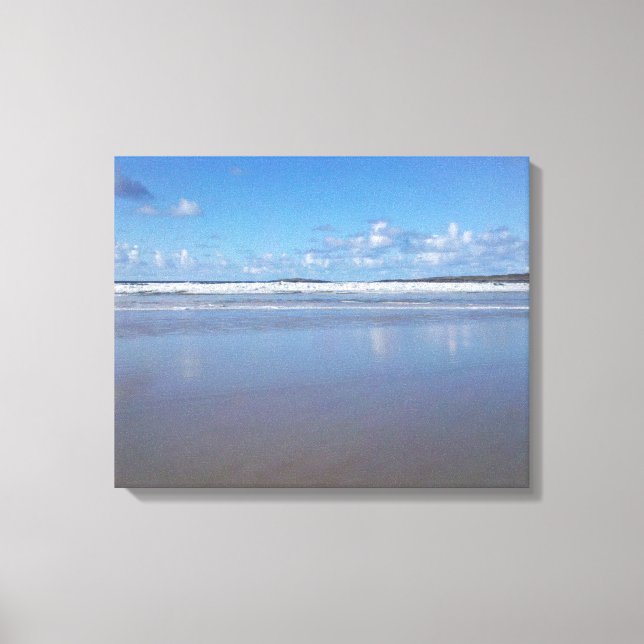 Toile Plage bleue et blanche (Recto)