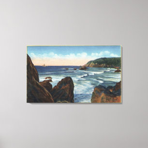 Toile Plage de bord de la mer et de canon, Orégon