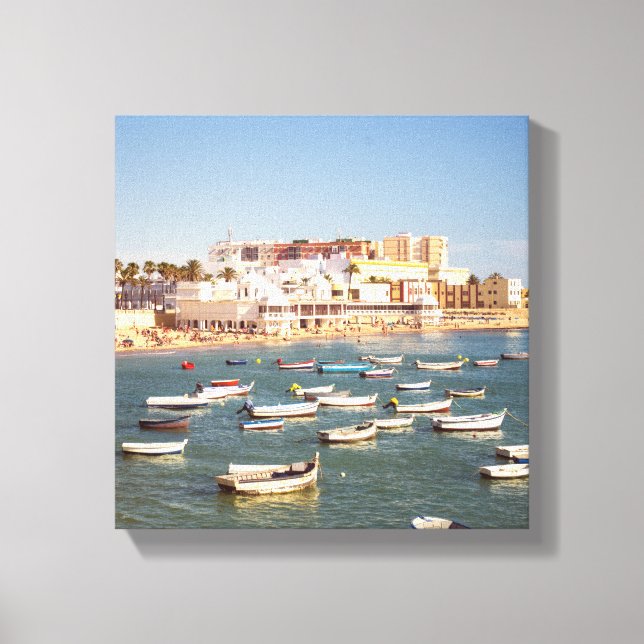 Toile Plage De Caleta À Cadix, Andalousie, Espagne (Recto)