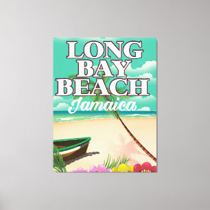 Toile plage de Long bay Jamaïque affiche de voyage