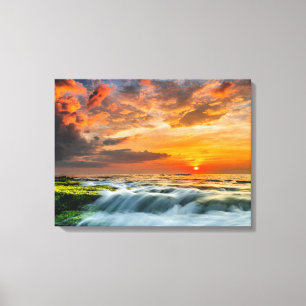 Toile Plage de Manyar au lever de soleil