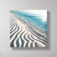 Plage de sable blanc minimaliste ondulée avec cris