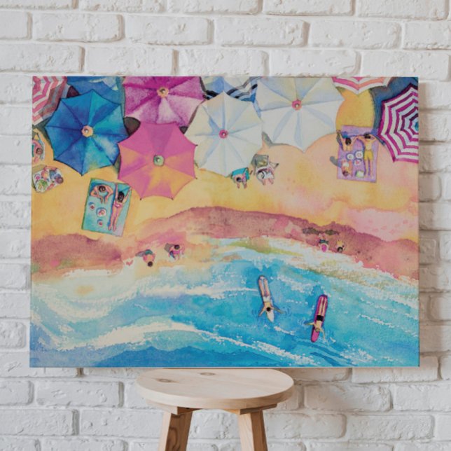 Toile Plage d'été Watercolor (Créateur téléchargé)