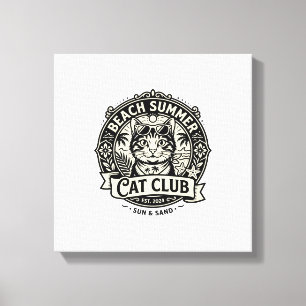 Toile Plage Été Chat Drôle Chat Graphique - Plage Été 
