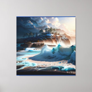 Toile Plage Front Ocean Waves Paysage 1