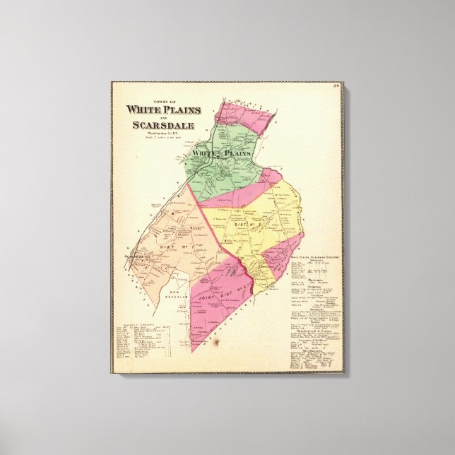 Toile Plaines blanches, villes de Scarsdale (Recto)