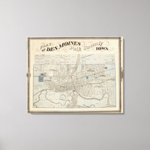 Toile Plan de Des Moines, comté de Polk, Iowa