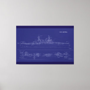 Toile Plan du cuirassé USS Arizona