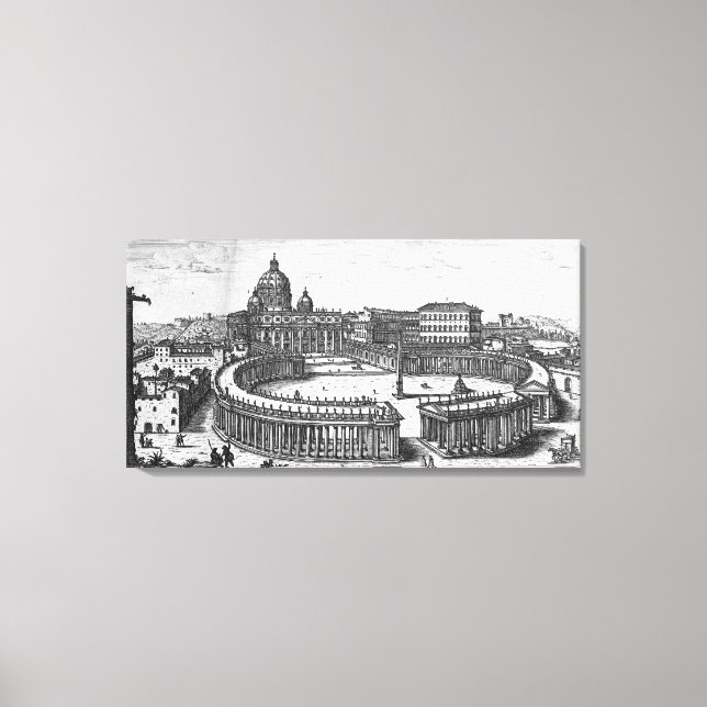 Toile Plan original de Bernini pour le Carré de Saint-Pi (Recto)