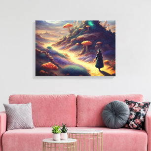 Toile Planète Champignon Alien 