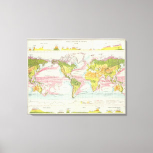 Toile Planète et courants océaniques Carte