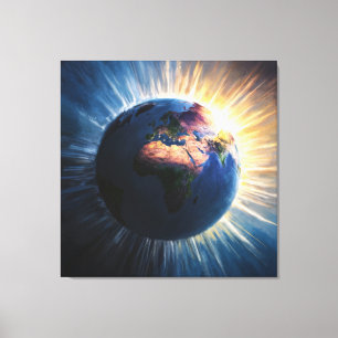 Toile *~* Planète Monde Lumière Terre Cosmique AP70