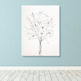 Toile Plante botanique minimaliste tiré à la main Faux