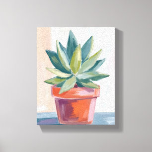 Toile Plante grasse d'intérieur botanique aquarelle