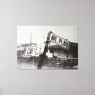 Toile Plaque de rue noire et blanche
