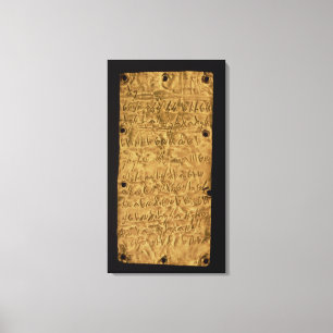 Toile Plaque or avec inscription phénicienne, de Père No