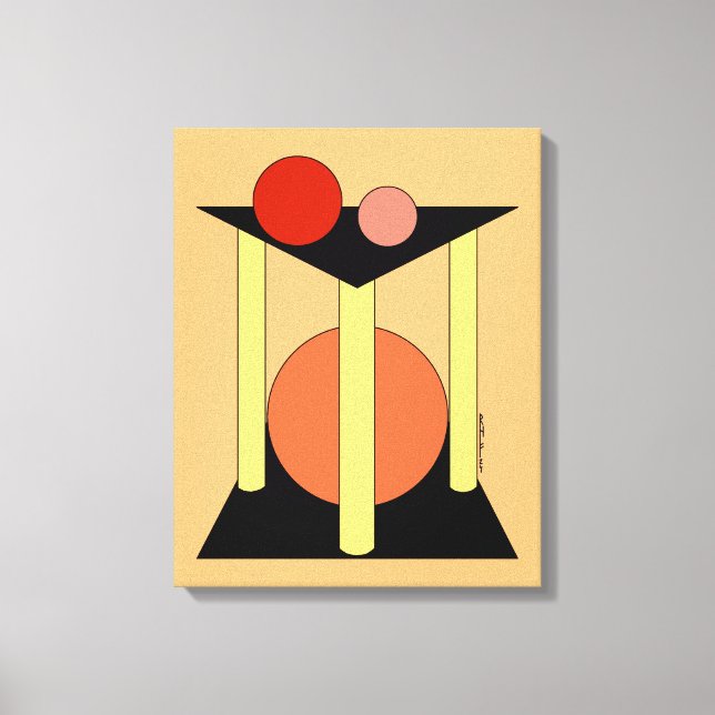 Toile Plates-formes, piliers et cercles Abstraits (Recto)