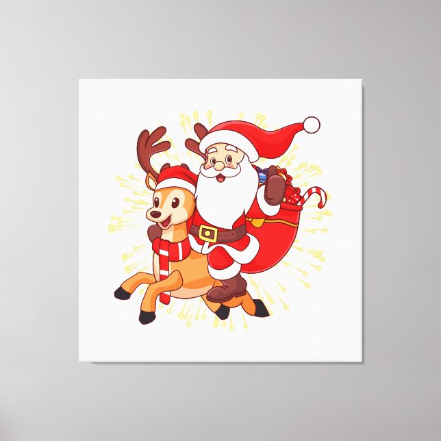 Toile **"Playful Santa Claus Design – Fun and Festive Ch (Recto)