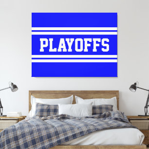 Toile PLAYOFFS Athlétique Bleu Clair Blanc Sportif Rayur