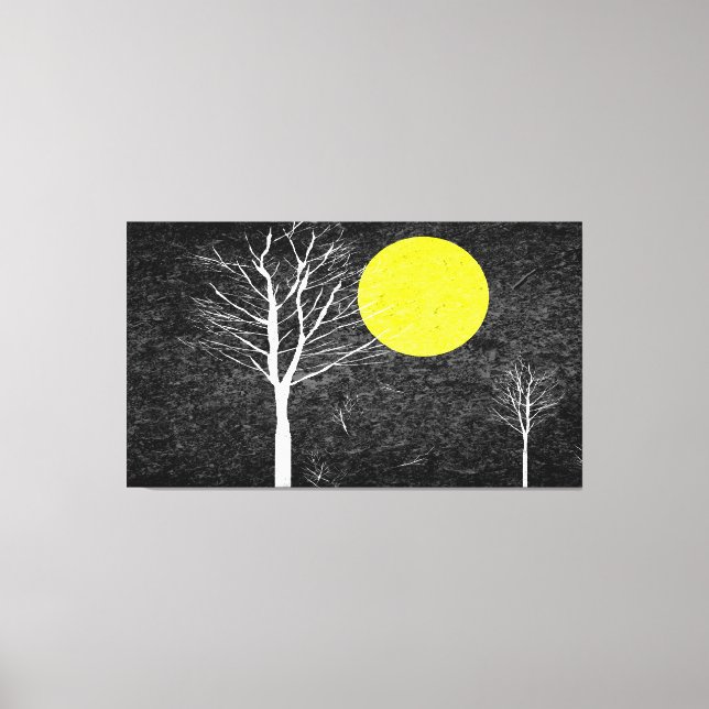 Toile Pleine lune de nuit | Peinture Abstraite (Recto)