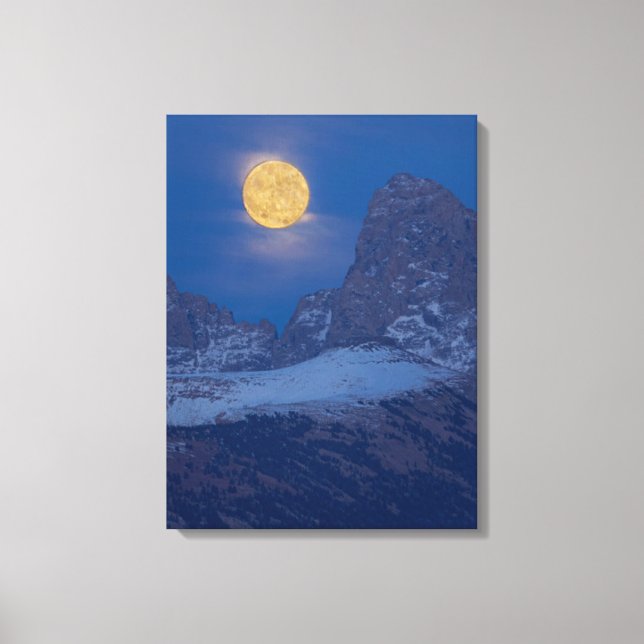 Toile Pleine lune en hausse | Grand Teton Driggs, Idaho (Recto)