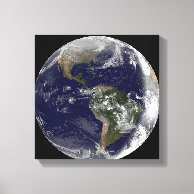 Toile Pleine Terre montrant l'Amérique du Nord et l'Amer (Recto)