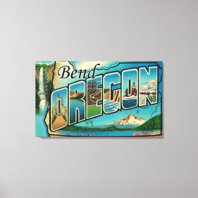 Toile Plier, OregonGrandes lettres ScènesPlier, OU (Recto)