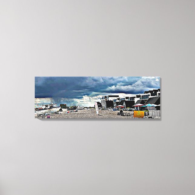 Toile Pluie sur Hythe Fisherman's Beach (Recto)