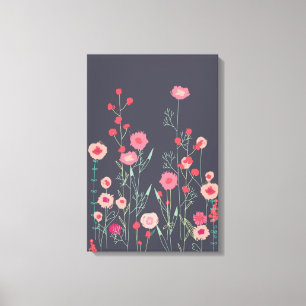 Toile Plymouth Fleurs Boho foncé peinture florale