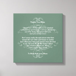 Toile Poème de maman de Merci