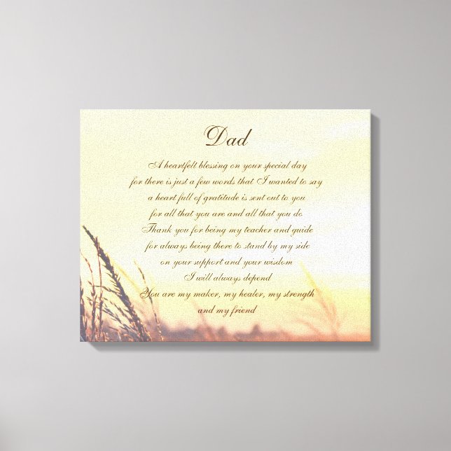 Toile Poème papa (Recto)
