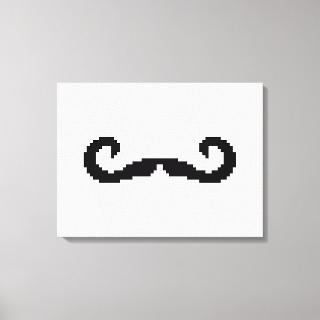 Toile Poignée de 8 bits Pixel Moustache (Recto)