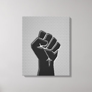 Toile Poing de solidarité en fibre de carbone style d'im