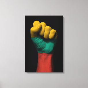Toile Poing serré augmenté avec le drapeau lithuanien