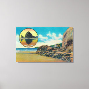 Toile Point d'étreinte à la plage de canon et à la ro