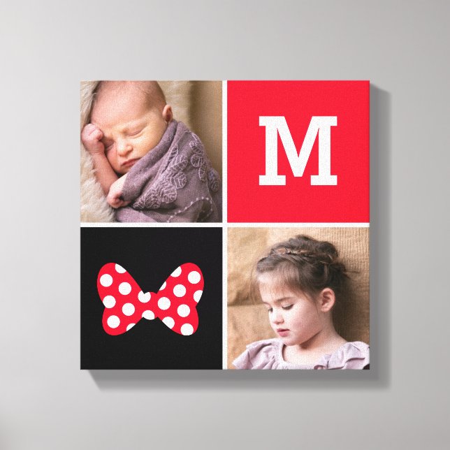 Toile Point Minnie Red Polka | Photos et monogrammes per (Recto)