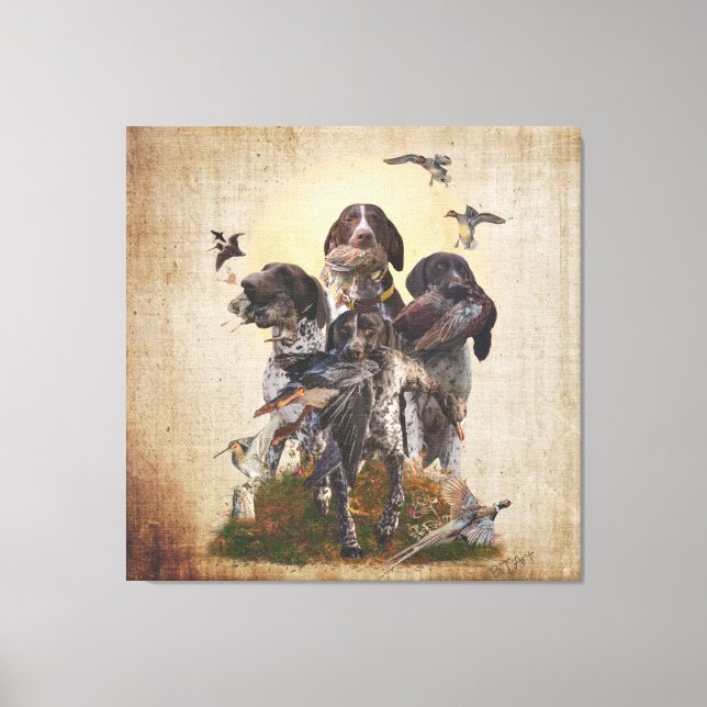 Toile Pointeurs courts allemands Poster de Tapisserie (Recto)