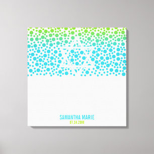 Toile Points Confetti Turquoise Lime Green Bat mitzvah S