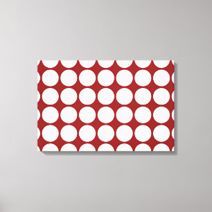 Toile Pois blancs en rouge