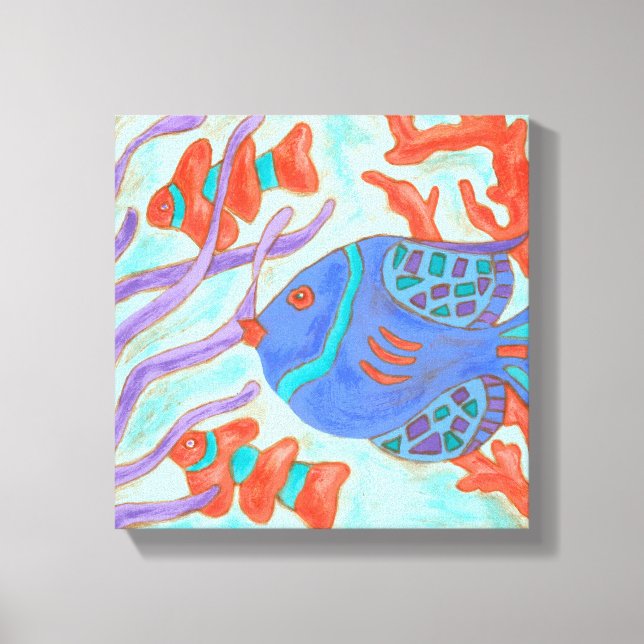 Toile Poisson de couleur pop (Recto)