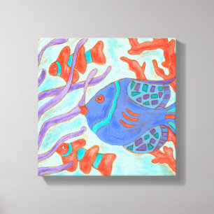 Toile Poisson de couleur pop