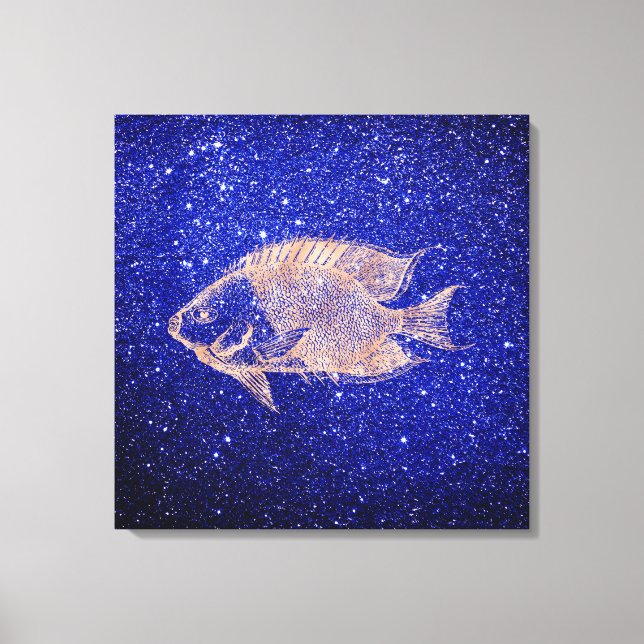 Toile Poisson Rouge Marine Océan Vie Rose Rose Or1 (Recto)